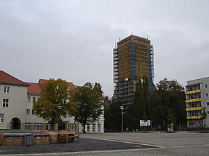 Marktplatz von Anklam mit Nikolaikirche